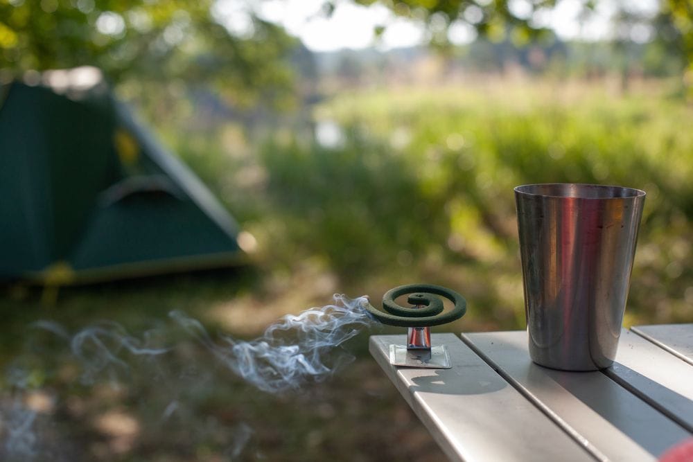 Citronella candles or coils are a great way to keep the biters away!
