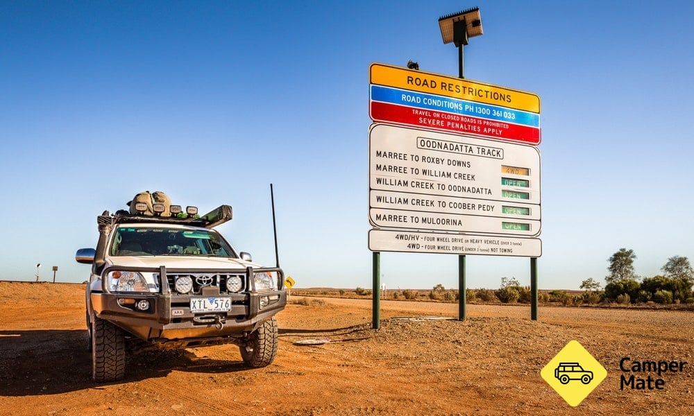 Oodnadatta Track, Road restrictions, 4WD, Road Sign.