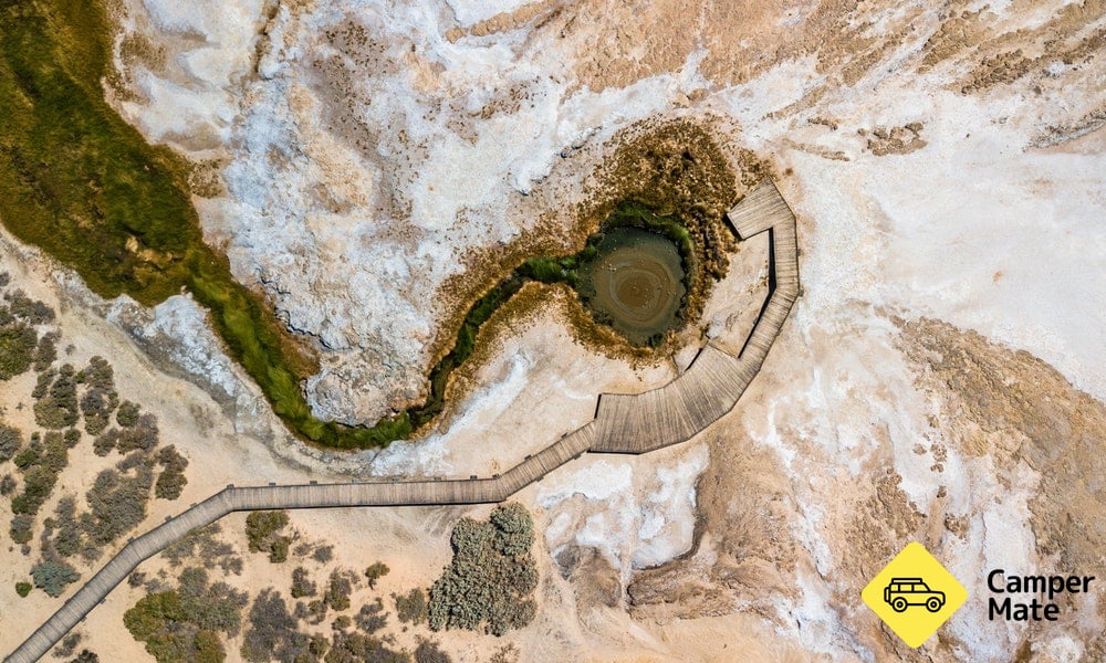The Bubbler, desert spring, aerial view