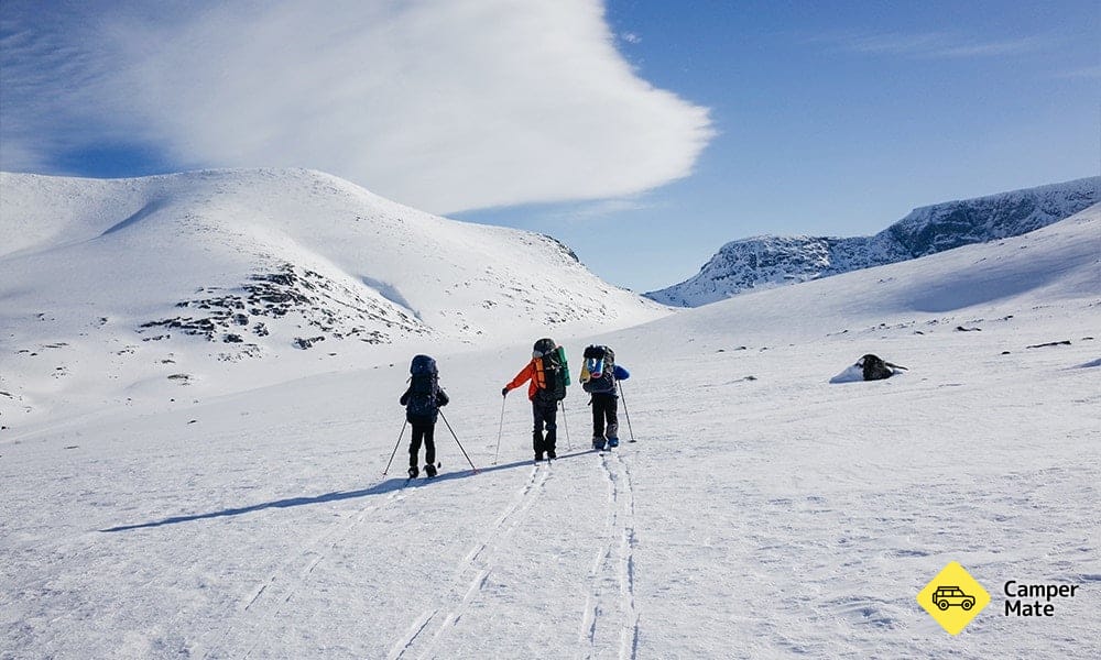 Hiking the snow covered Australian mountains
